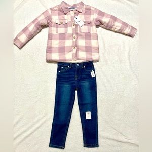 NWT 💗 7 for All Mankind Girls Jacket & Jeans Set Size 5